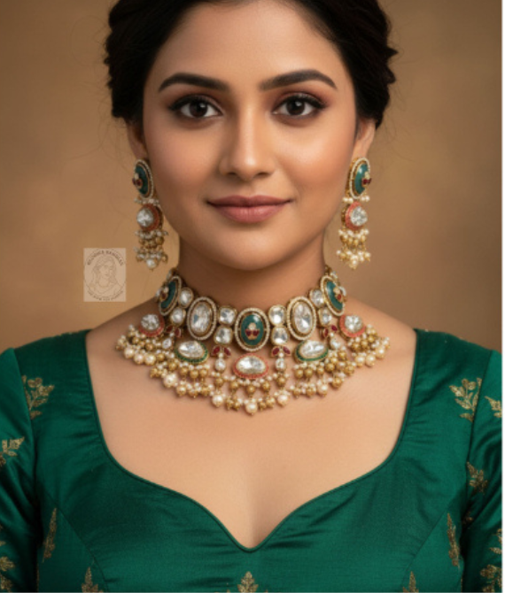 Kundan Meenakari Choker Set